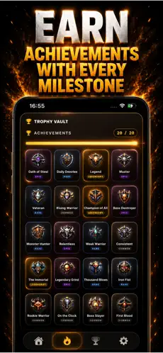 Earn RepSaga achievements